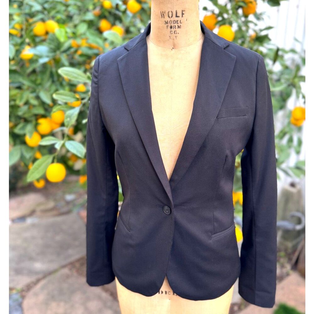 Maison Scotch La Femme Selon Marie BLK Fitted 1 Button Blazer Size MS 1 = US 4/6